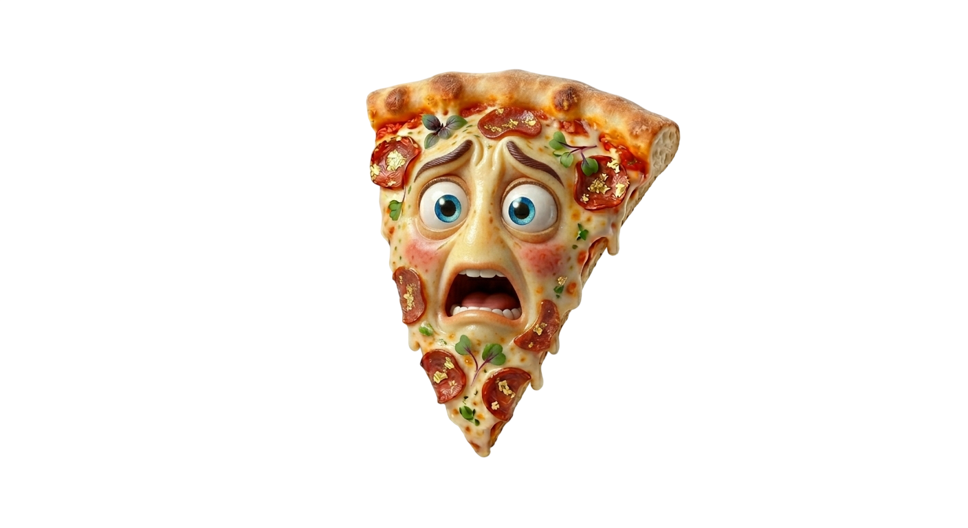 Pizza assustada